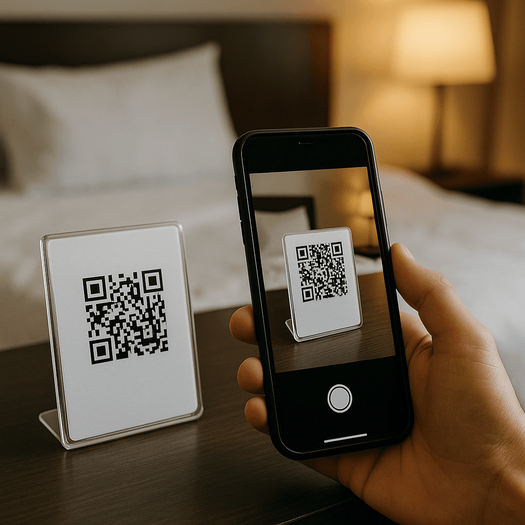 Guest scans QR